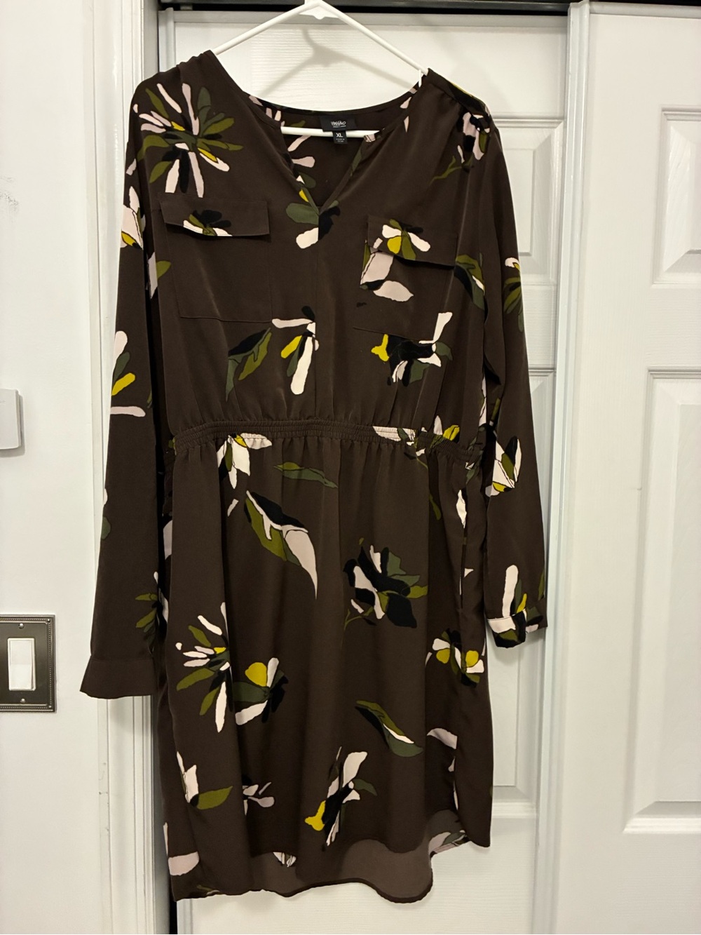 Mossimo Women's Floral Print Long Sleeve Dress XL